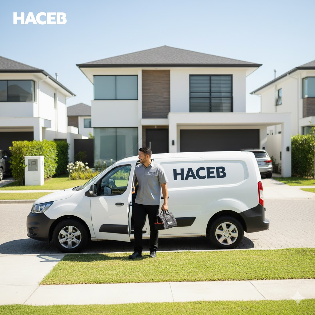 Técnico profesional reparando equipo Haceb