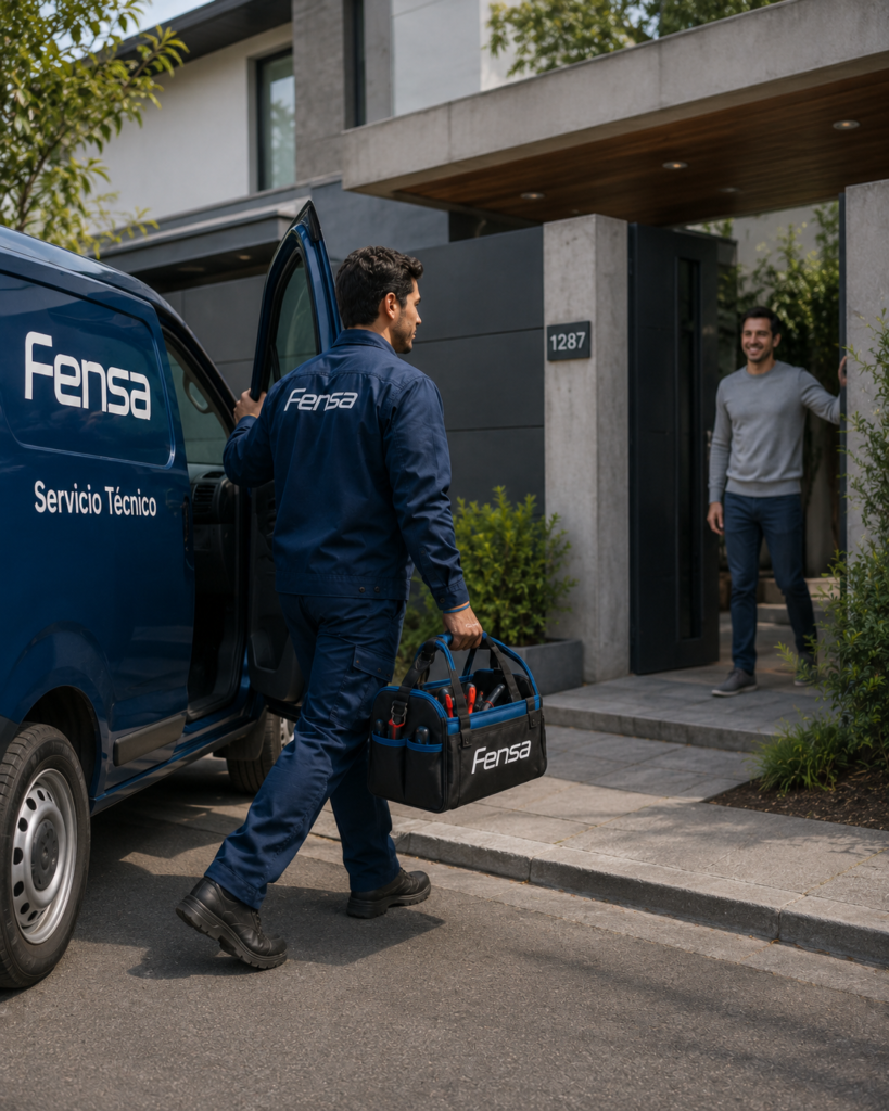 Ingeniero certificado Fensa realizando mantenimiento preventivo