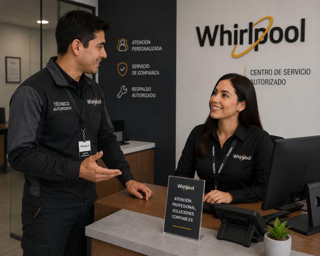 Ingeniero utilizando software de diagnóstico técnico predictivo en equipos Whirlpool Panamá