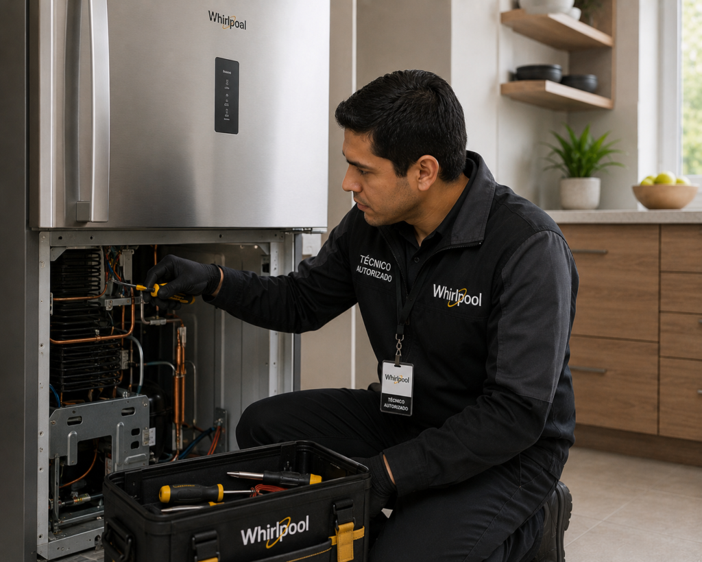 Ingeniero Whirlpool realizando una instalación certificada y mediciones dieléctricas en Panamá