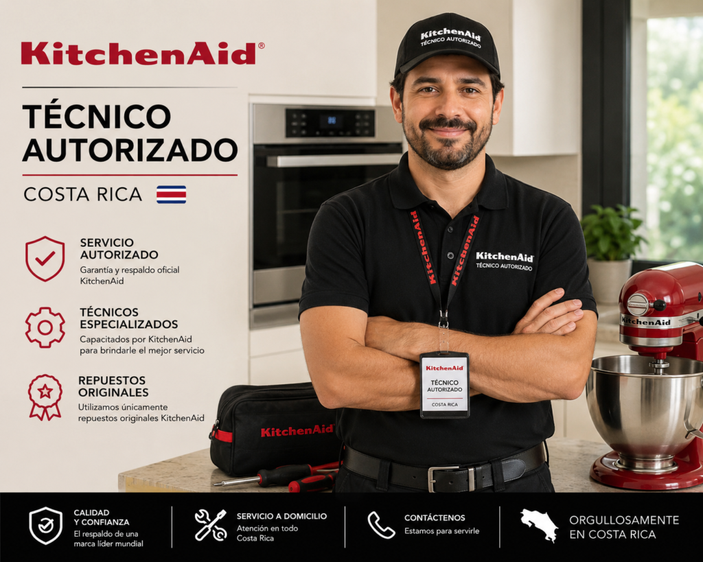 Técnico certificado KitchenAid en Costa Rica revisión de equipo premium a domicilio