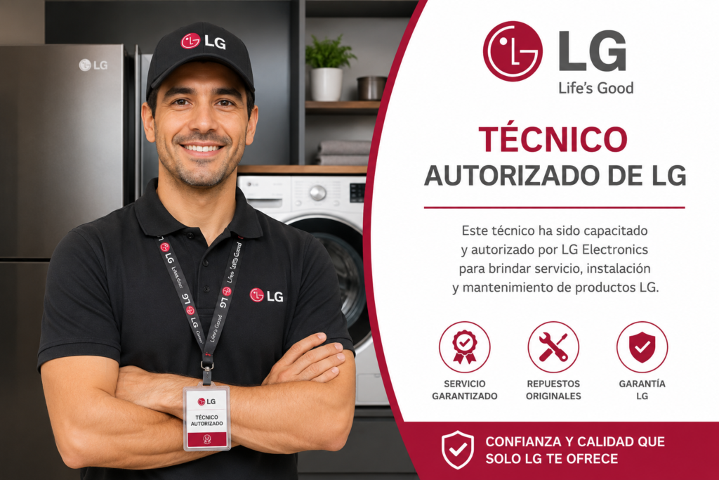 Técnico autorizado de LG Costa Rica listo para asistencia técnica a domicilio