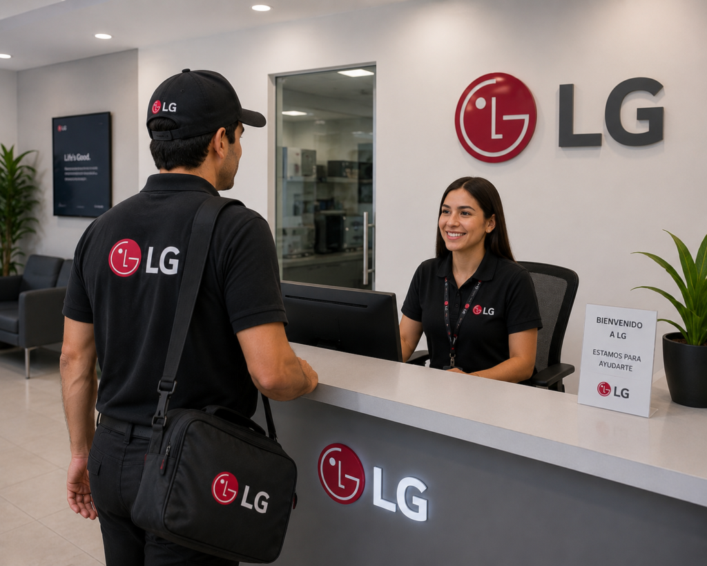Ingenieros de servicio técnico autorizado LG revisando placas Inverter en el centro de soporte oficial de Costa Rica
