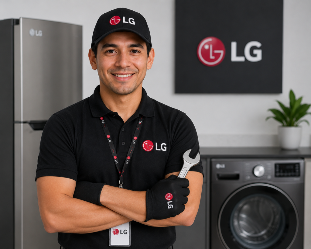 Ingeniero en laboratorio de microelectrónica reparando tarjeta de televisor y equipo LG dañada por tormentas eléctricas en Costa Rica