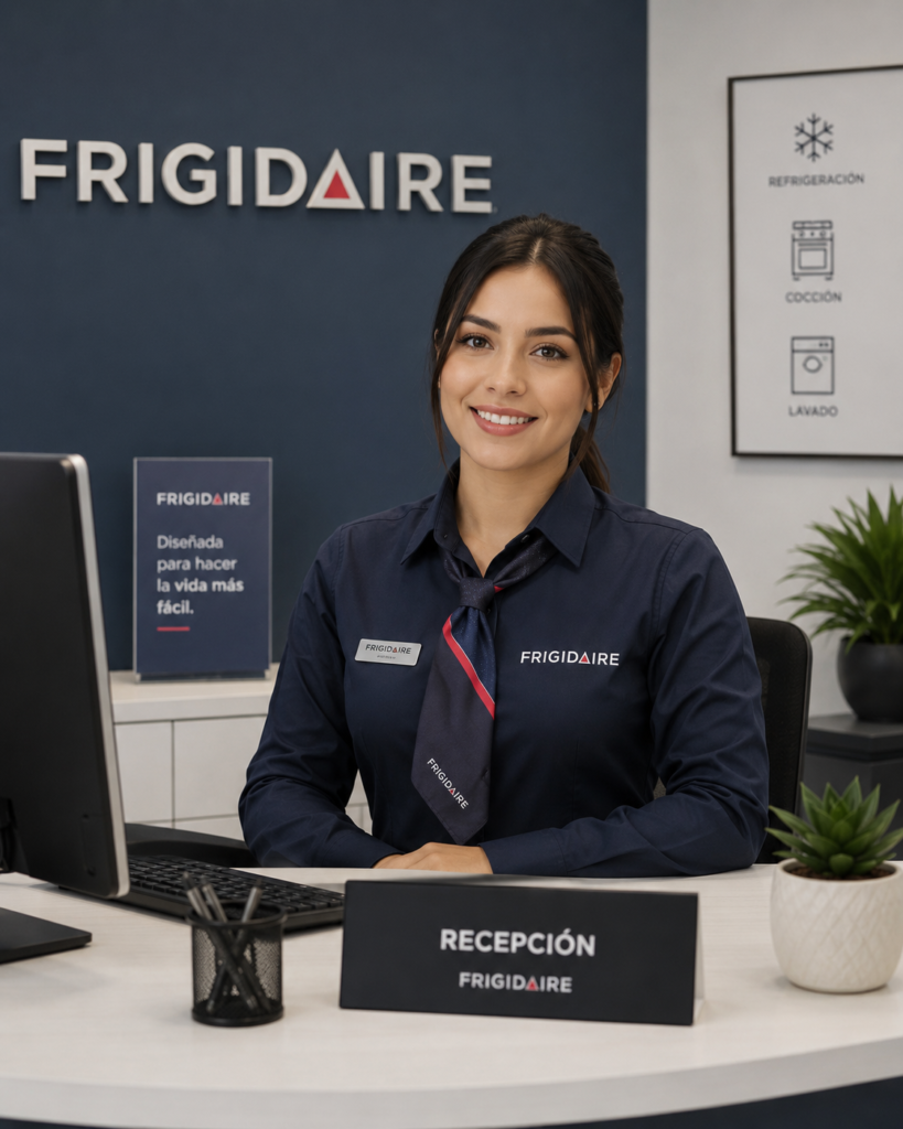 Agente de servicio al cliente Frigidaire Costa Rica atendiendo soporte técnico por chat para agendar reparación