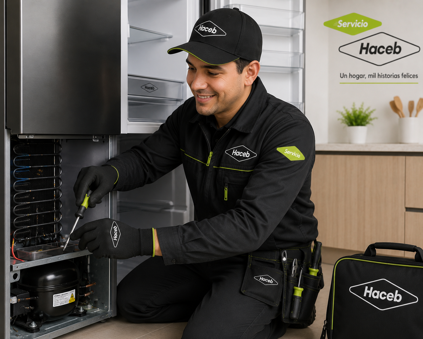 Servicio técnico especializado reparando nevera Haceb No Frost y convencionales en Bucaramanga